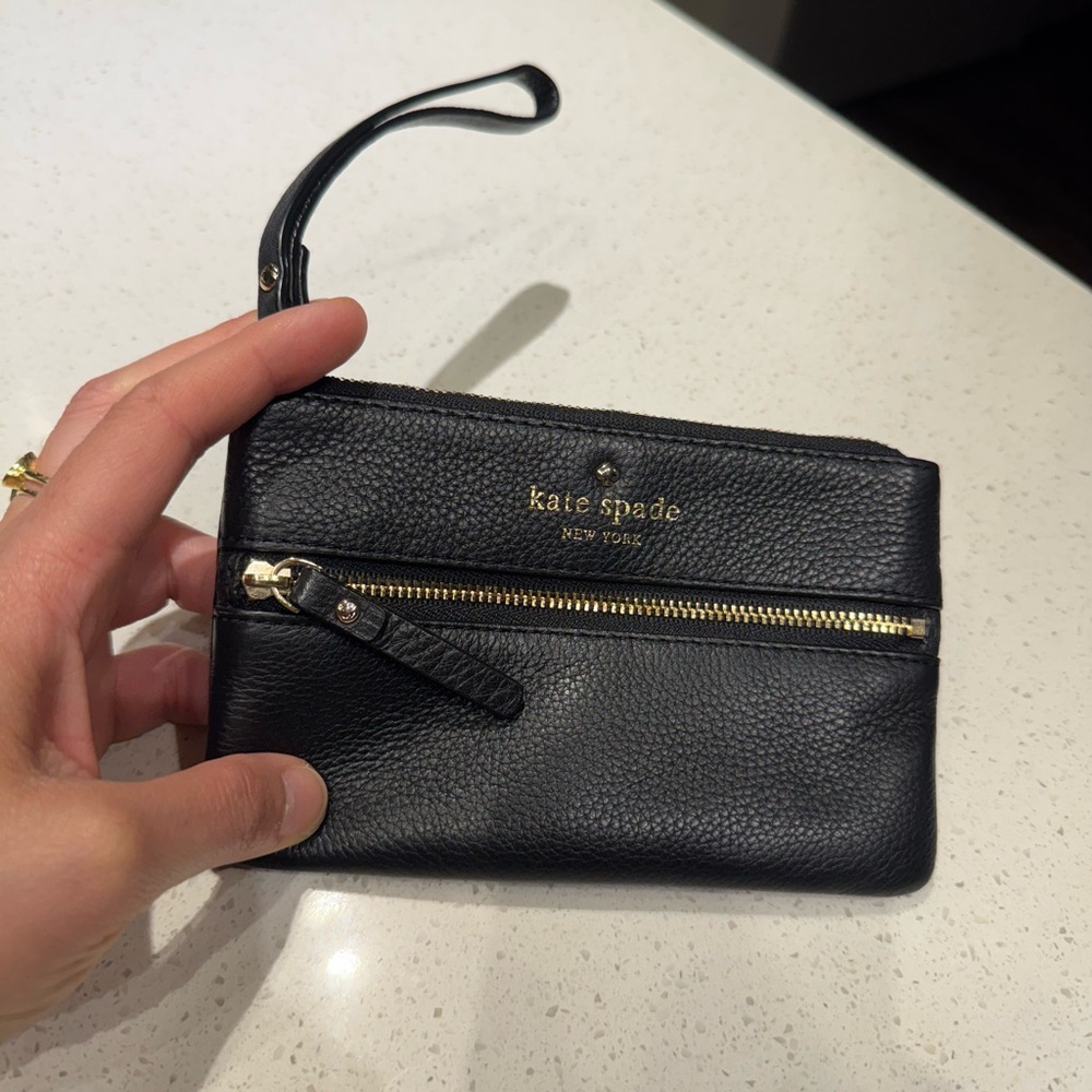 Kate Spade Black Leather Pouch / Wristlet
